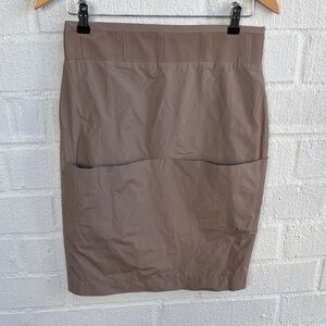 Dusica Sacks Faux Leather Nylon Pencil Skirt sz 4-6